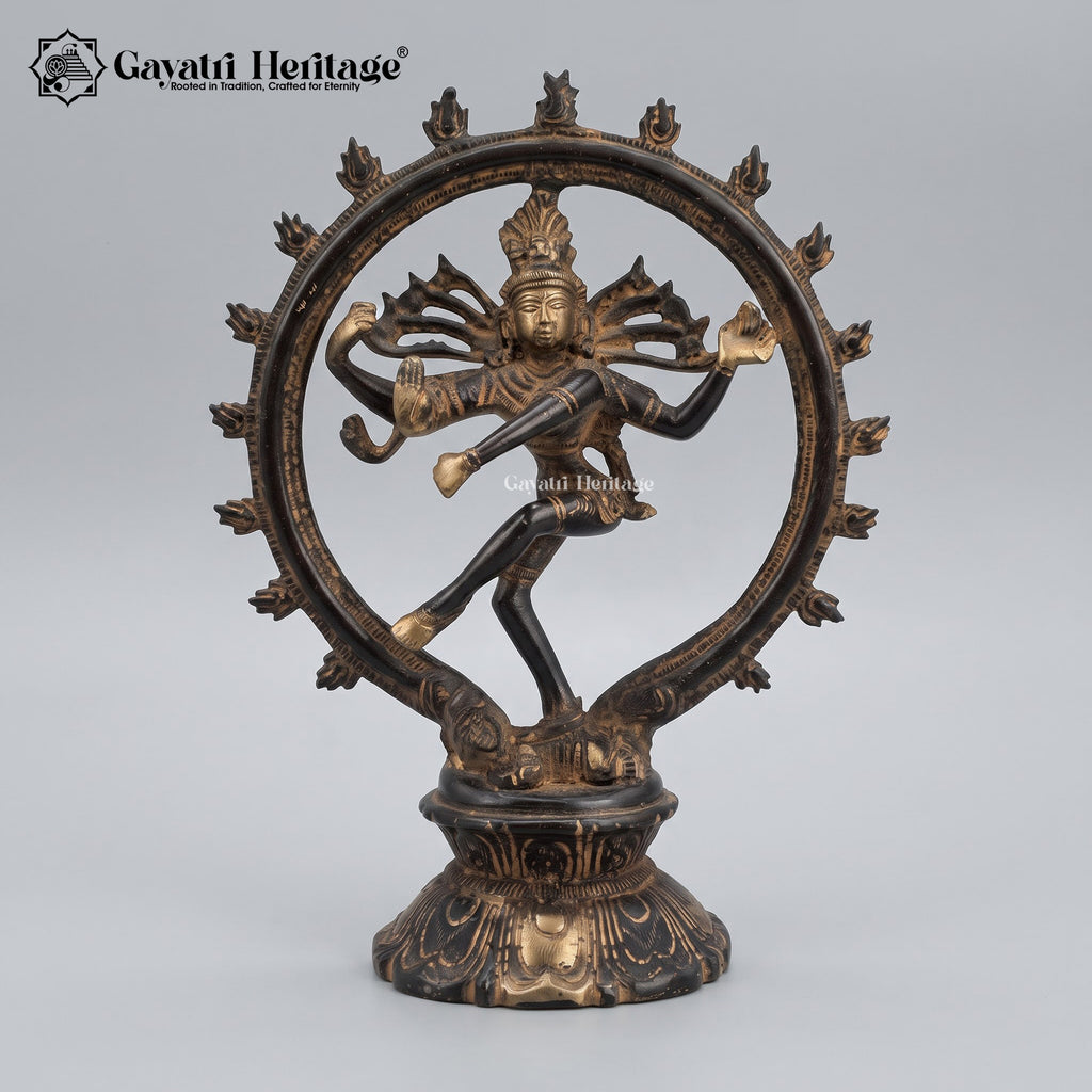 Brass Nataraja Statue, 7.5 inch, handcrafted by Gayatri Heritage