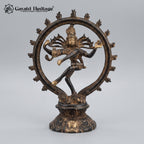Brass Nataraja Statue, 7.5 inch, handcrafted by Gayatri Heritage