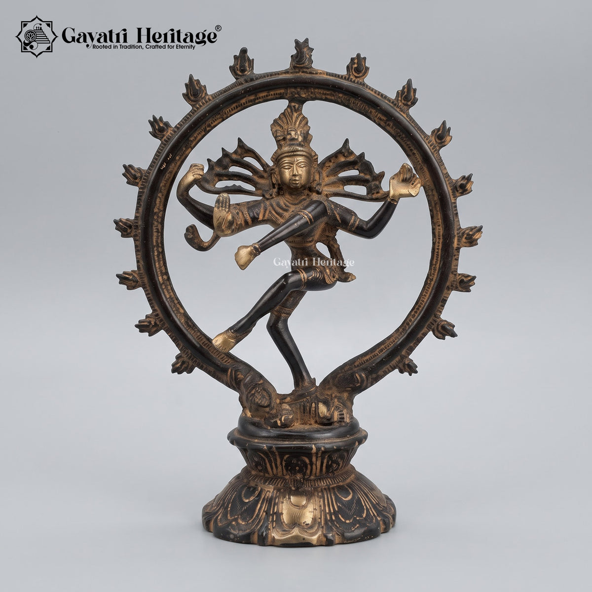 Brass Nataraja Statue, 7.5 inch, handcrafted by Gayatri Heritage