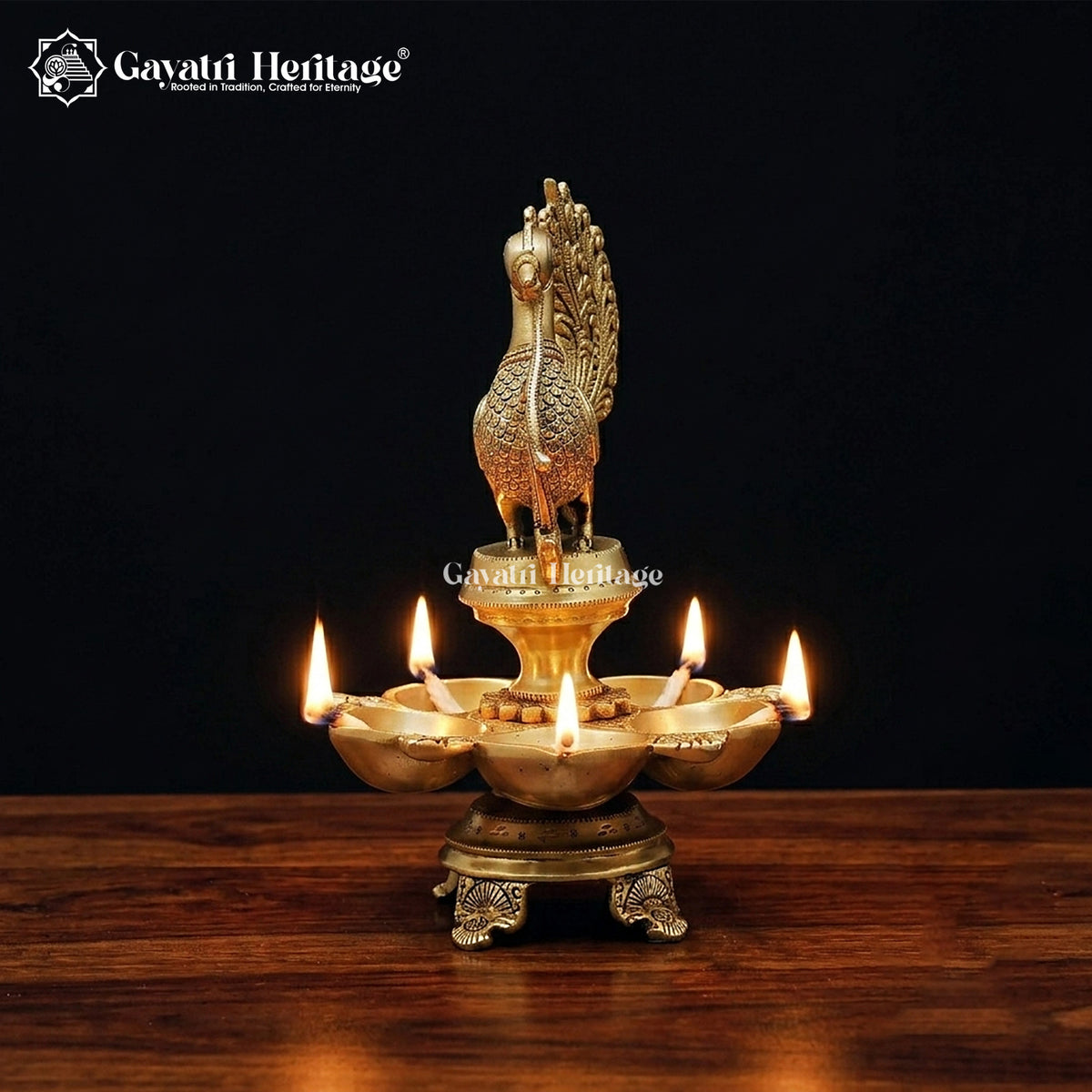 Brass Sparrow Design Diya – Exquisite Handcrafted Lighting Décor | Gayatri Heritage