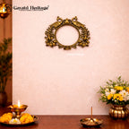 Brass Prabhavali Frame with Two Peacocks – Divine Temple-Inspired Décor | Gayatri Heritage