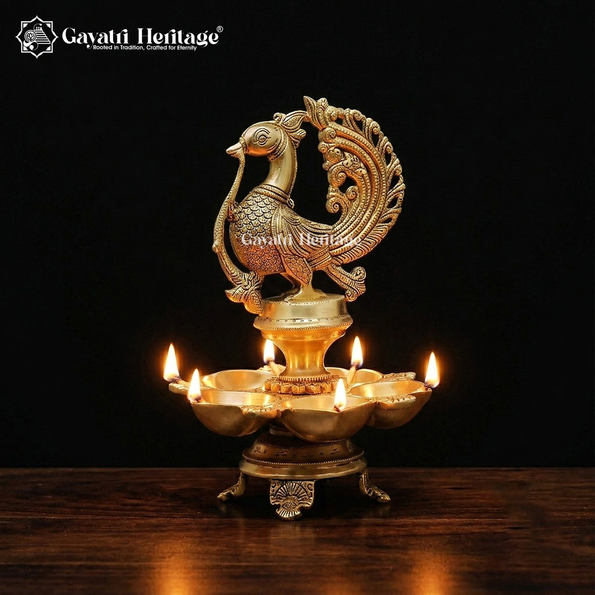 Brass Sparrow Design Diya – Exquisite Handcrafted Lighting Décor | Gayatri Heritage