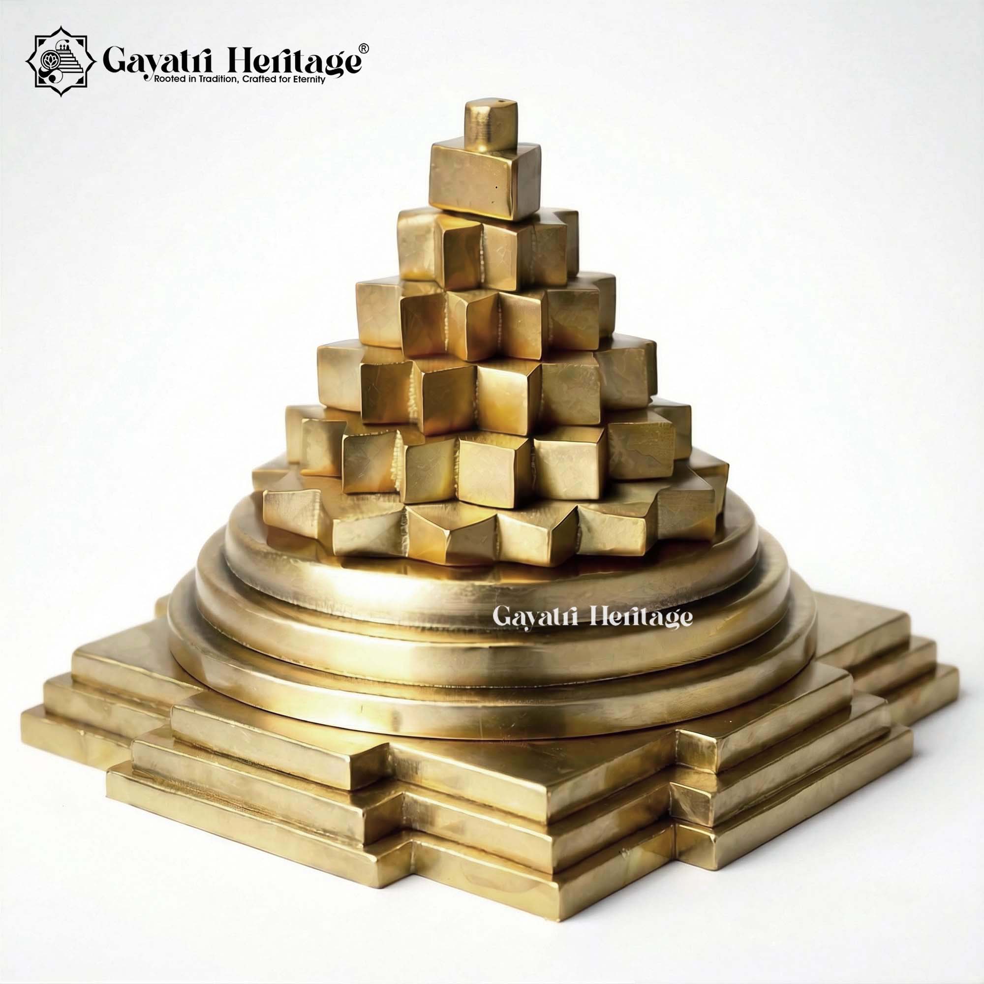 Brass Meru Shree Yantra – Sacred Vastu Energy Symbol | Gayatri Heritage