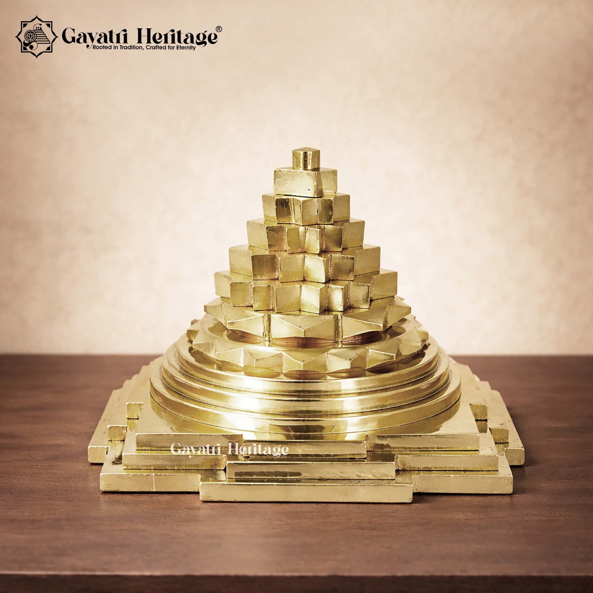Brass Meru Shree Yantra – Sacred Vastu Energy Symbol | Gayatri Heritage