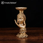 Brass Buddha Candle Stand – Peace & Tranquility | Gayatri Heritage