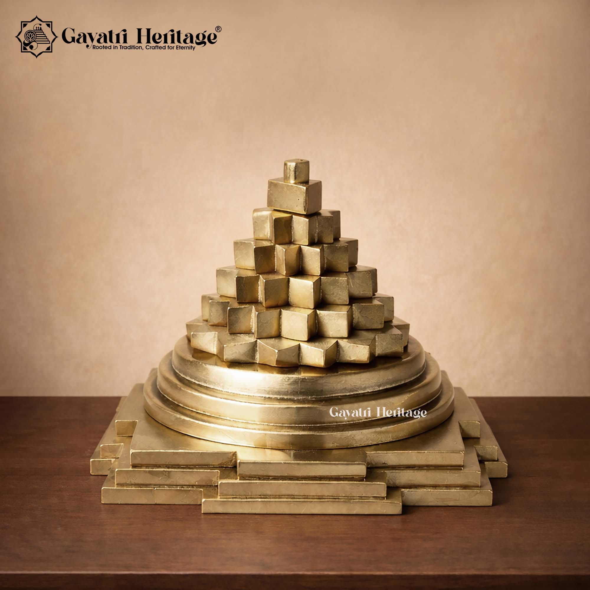 Brass Meru Shree Yantra – Sacred Vastu Energy Symbol | Gayatri Heritage