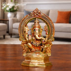 Brass Ganesh Idol – Multicolor Beauty with Divine Blessings