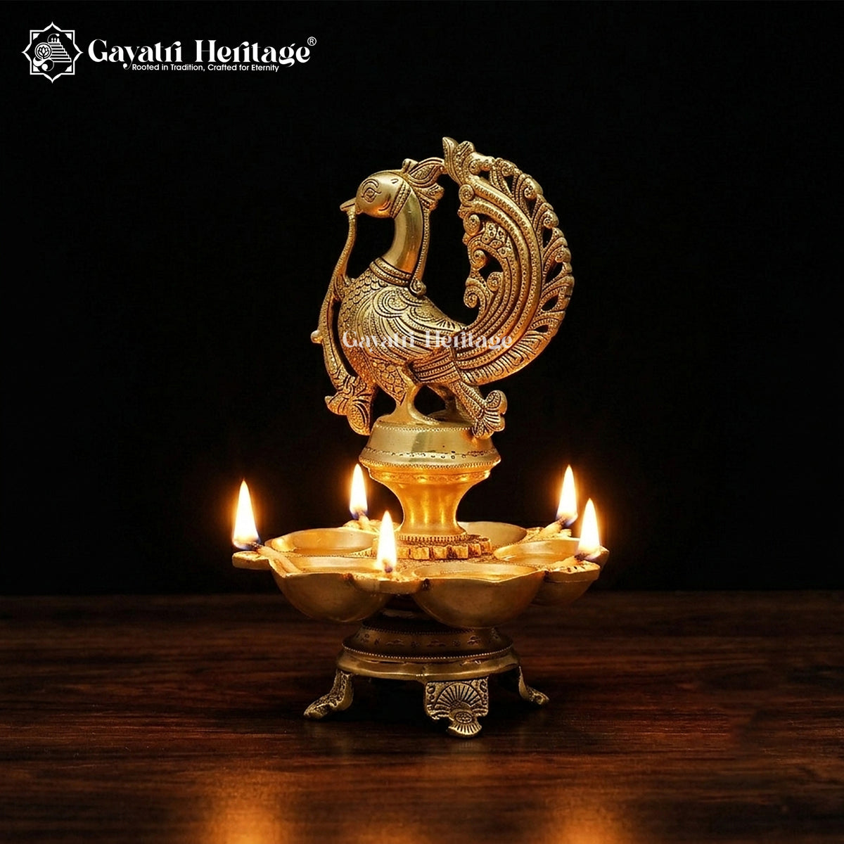 Brass Sparrow Design Diya – Exquisite Handcrafted Lighting Décor | Gayatri Heritage