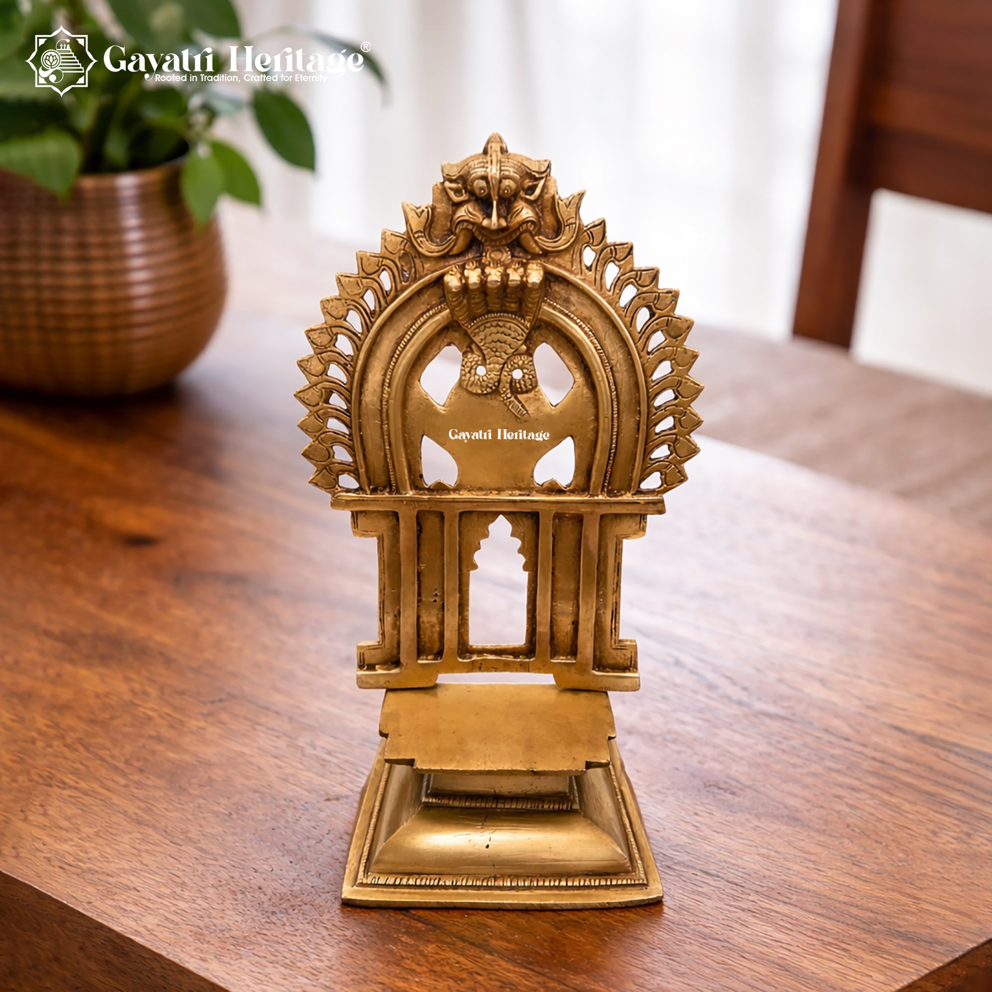 Brass Prabhavali with Stand – Elegant Divine Frame | Gayatri Heritage