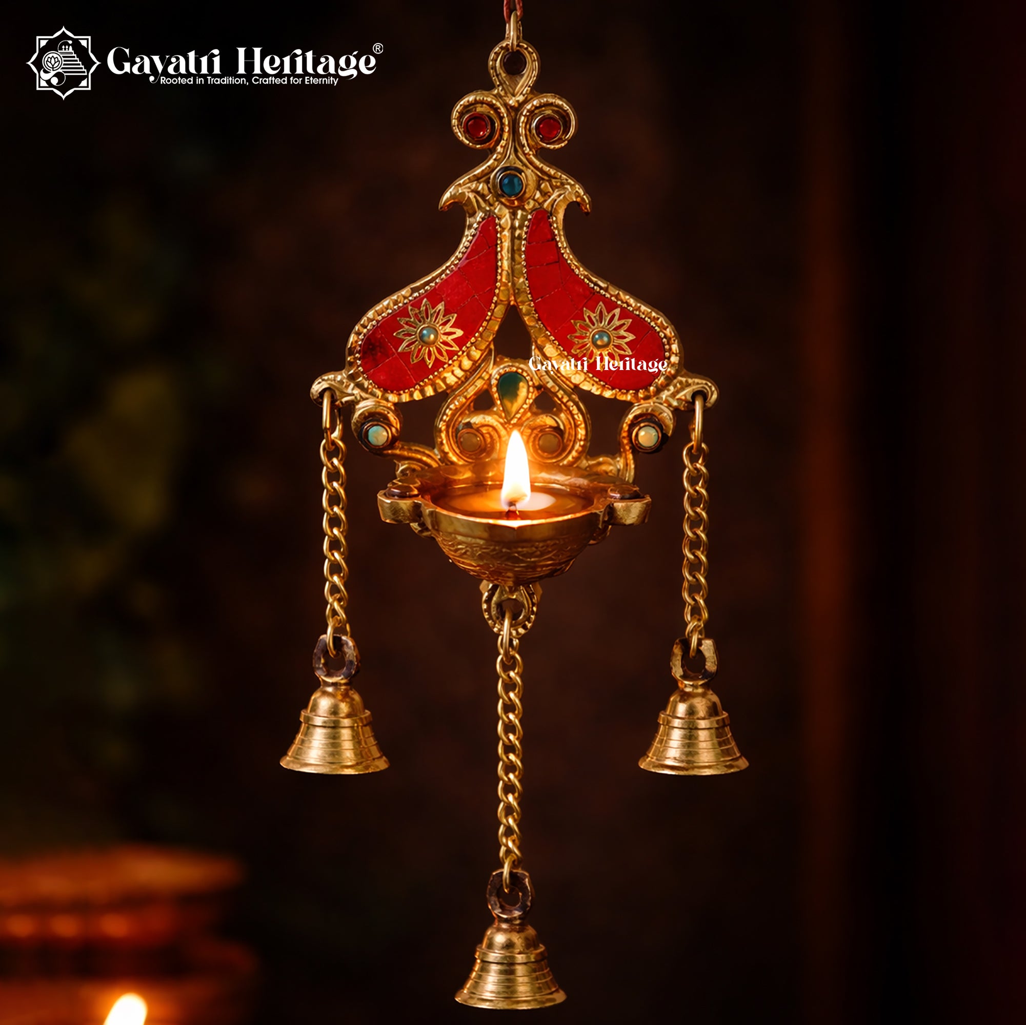 Brass Wall Hanging Diya – Traditional Decorative Showpiece | Gayatri Heritage