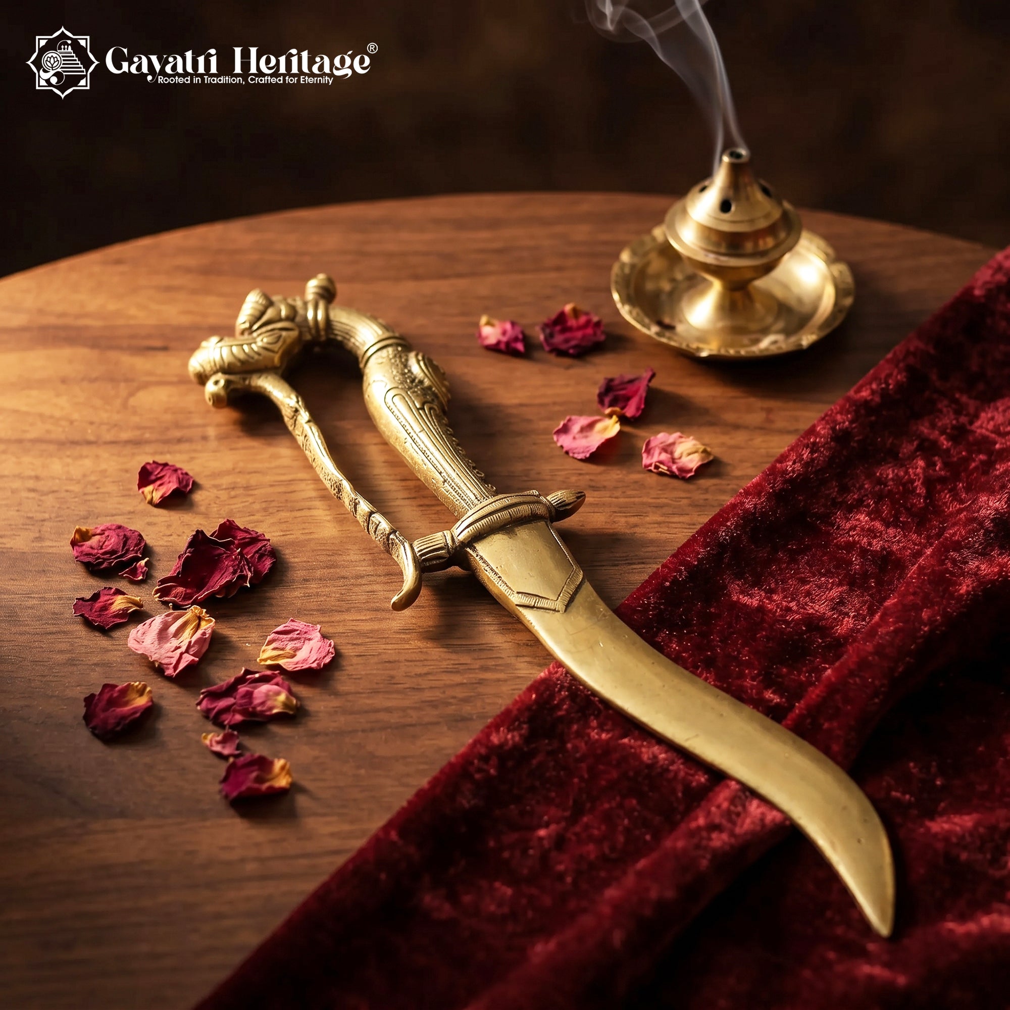 Brass Decorative Katar – Traditional Dagger for Home Decor | Gayatri Heritage