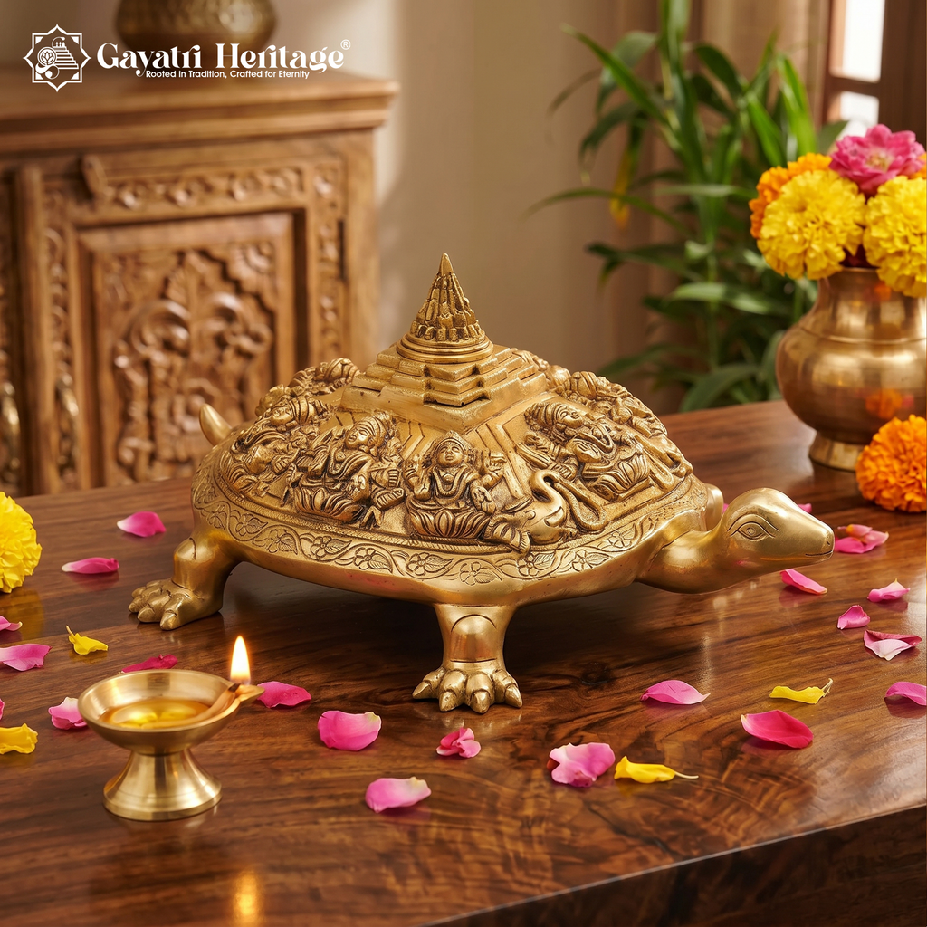 Brass Astalakshmi Turtle – Divine Symbol of Prosperity | Gayatri Heritage
