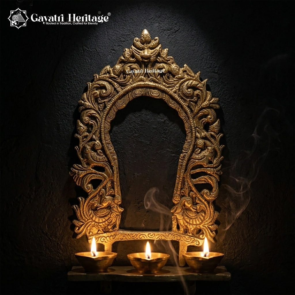 Brass Wall Decor Frame/ Prabhavali – Royal Spiritual Frame | Gayatri Heritage