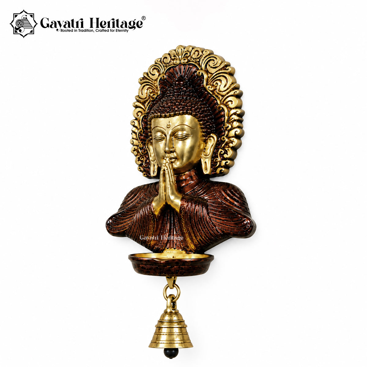 Brass Buddha Wall Hanging – Calm & Spirituality Embodied | Gayatri Heritage