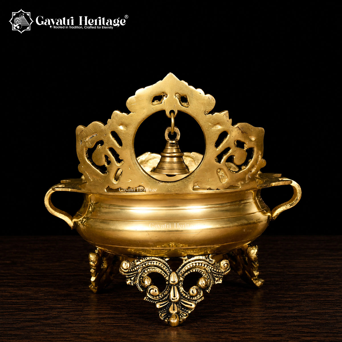 Brass Bell Design Urli – Elegant Décor for Spiritual Spaces | Gayatri Heritage
