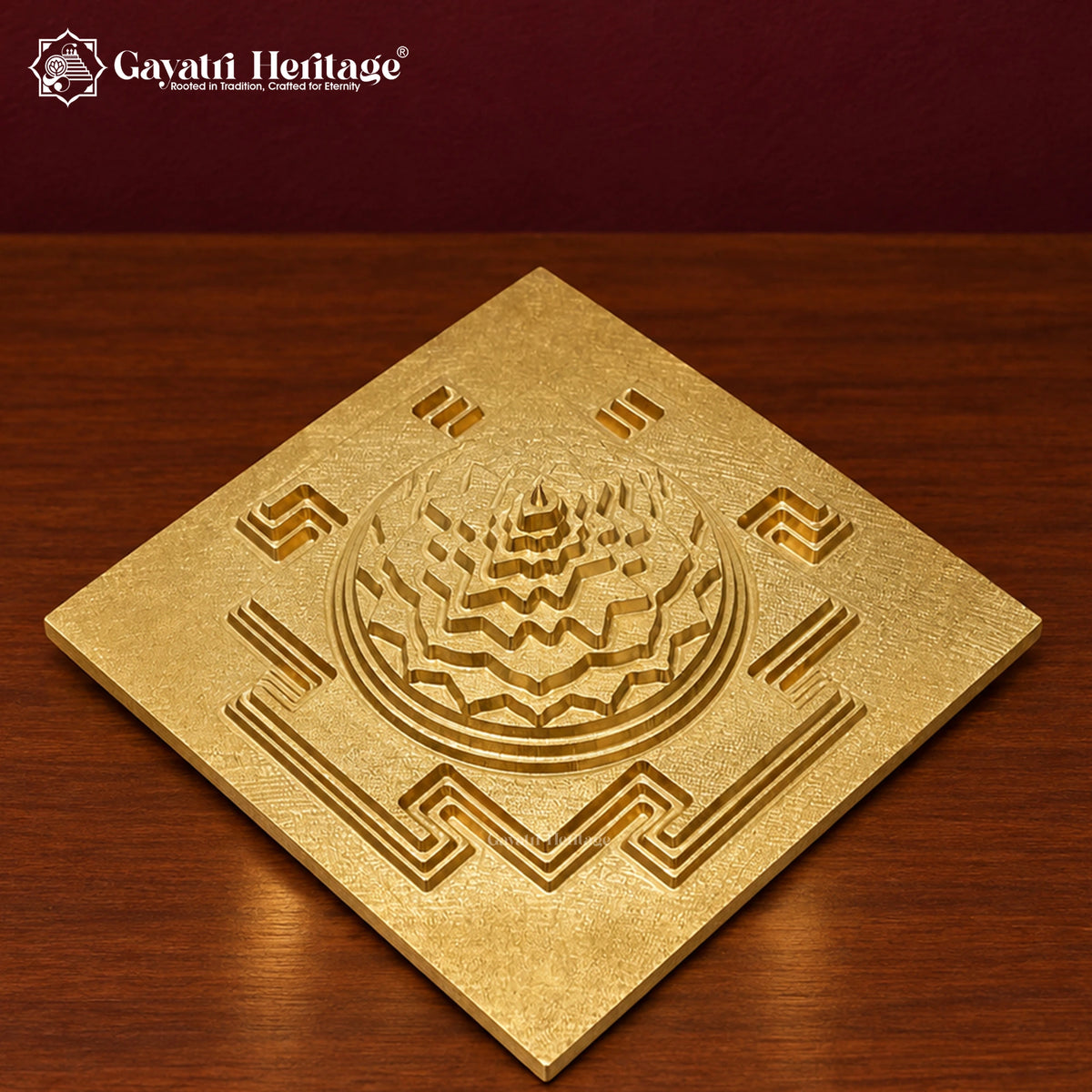 Sacred Brass Shree Yantra 3D Model | Meru Design Shri Yantra | Home Temple & Vastu Decor | Spiritual Gift