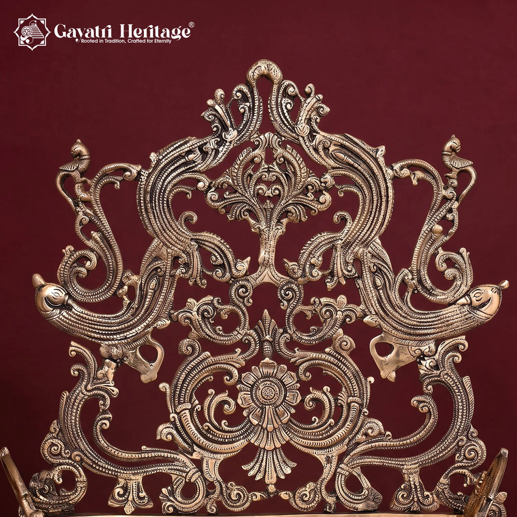 Brass Handcarved Singhasan, Ornate Hindu Deity Throne, Traditional Indian Temple Decor, Brass Idol Seat, Pooja Mandir Accessory