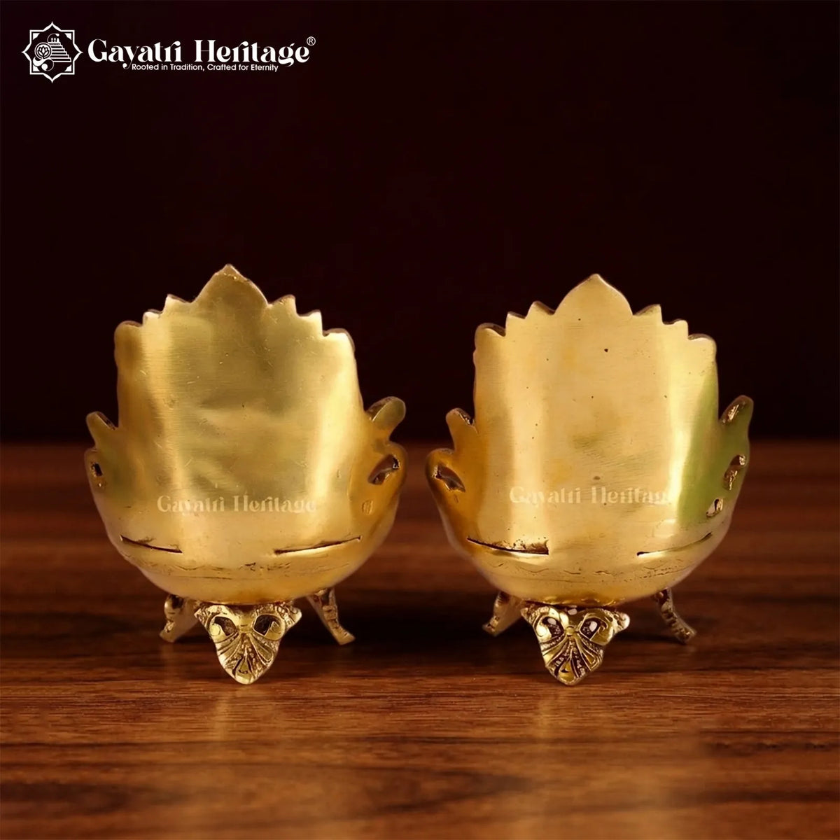 Brass Ganesh & Laxmi Diya Lamp (Pair) – Divine Prosperity | Gayatri Heritage