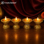Brass Diya Set of 6 | Handcrafted Traditional Oil Lamps | Indian Brass Diyas | Pooja & Festive Home Decor | Diwali Gift Set