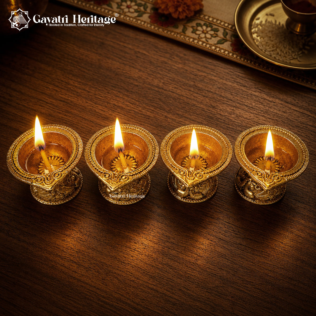 Brass Diya Set of 6 | Handcrafted Traditional Oil Lamps | Indian Brass Diyas | Pooja & Festive Home Decor | Diwali Gift Set