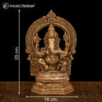 Artistic Brass Laxmi Ganesh Saraswati Idols in Stone Work – Divine Trio for Prosperity, Wisdom, and Harmony | Gayatri Heritage - Gayatri Heritage