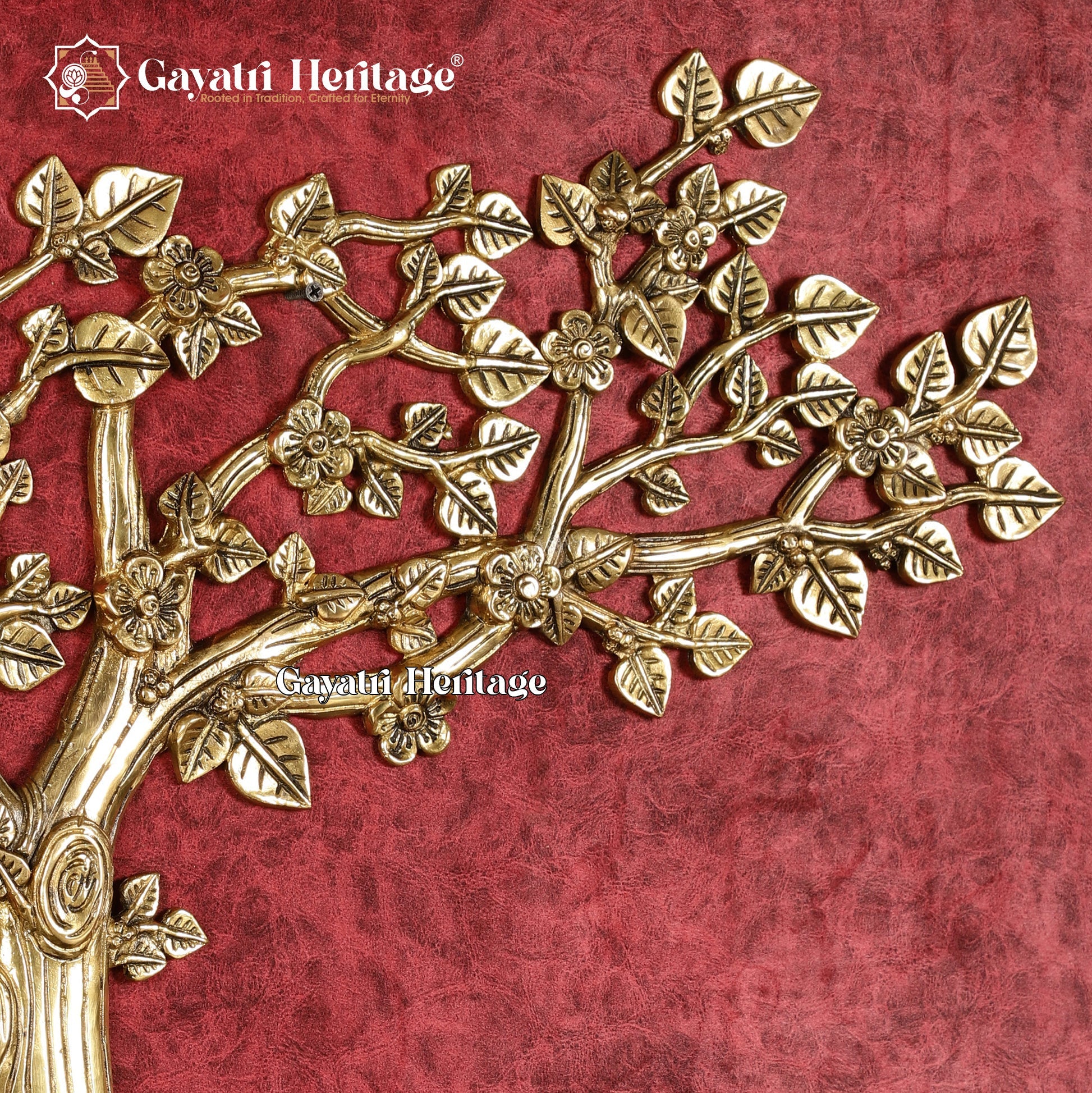 Beautiful Brass Kalpvriksha Wall Hanging – A Timeless Symbol of Growth and Harmony | Gayatri Heritage - Gayatri Heritage