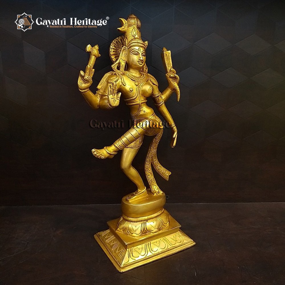 Brass Ardhanarishvara Sculpture – Divine Symbol of Unity | Gayatri Heritage - Gayatri Heritage