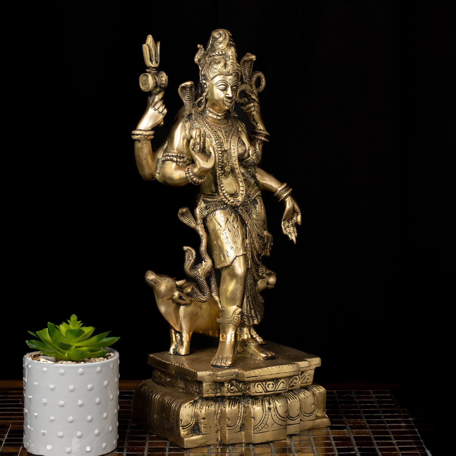 Brass Ardhanarishvara Statue – Divine Representation of Duality | Gayatri Heritage - Gayatri Heritage
