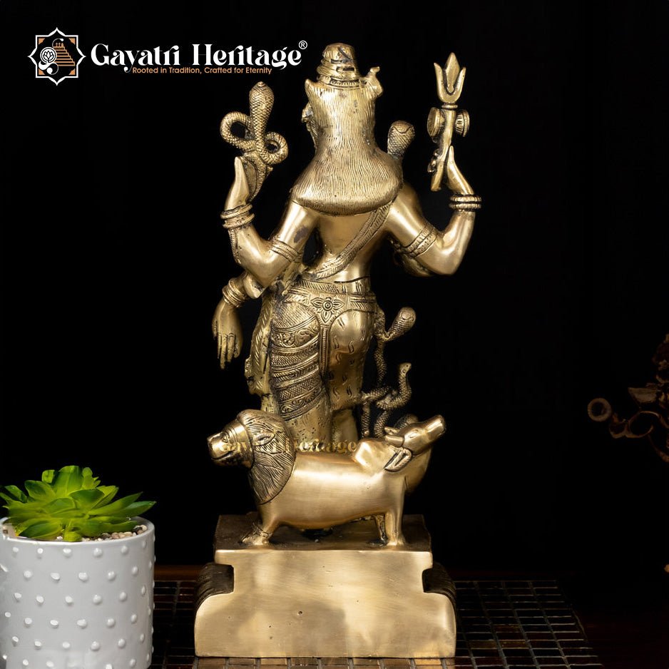 Brass Ardhanarishvara Statue – Divine Representation of Duality | Gayatri Heritage - Gayatri Heritage