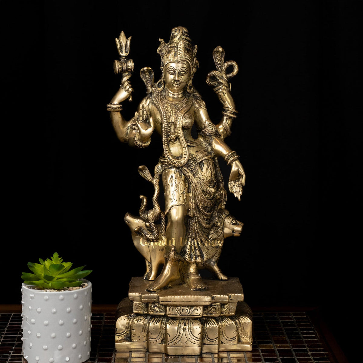 Brass Ardhanarishvara Statue – Divine Representation of Duality | Gayatri Heritage - Gayatri Heritage