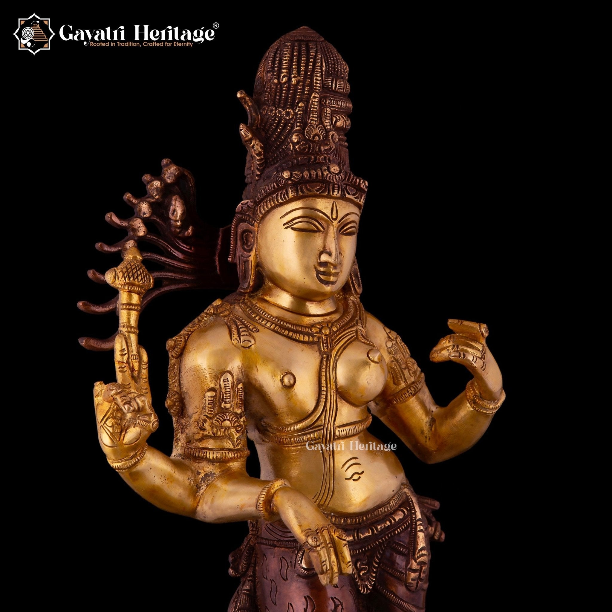 Brass Ardhanarishwar Statue – Symbol of Divine Unity | Gayatri Heritage - Gayatri Heritage