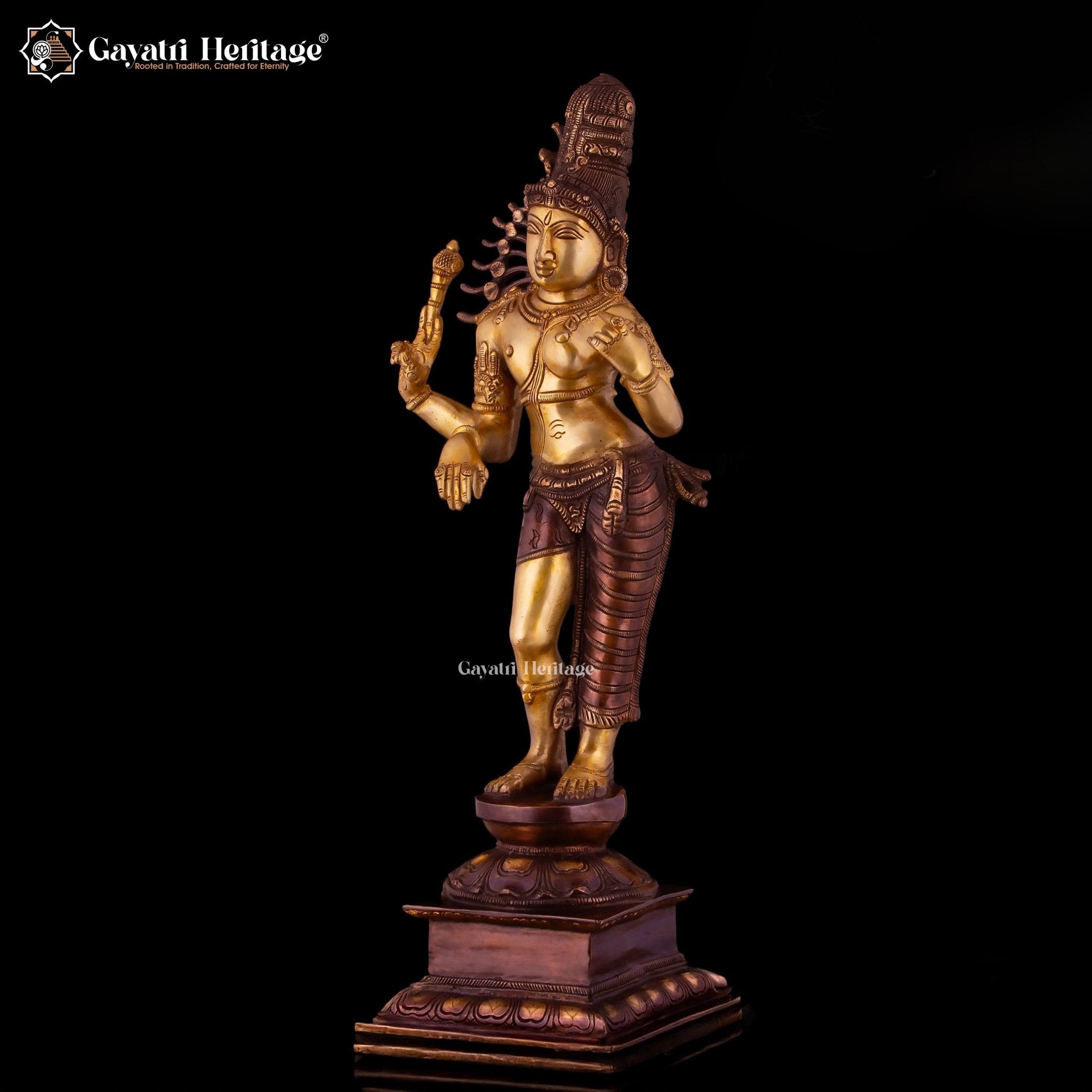 Brass Ardhanarishwar Statue – Symbol of Divine Unity | Gayatri Heritage - Gayatri Heritage