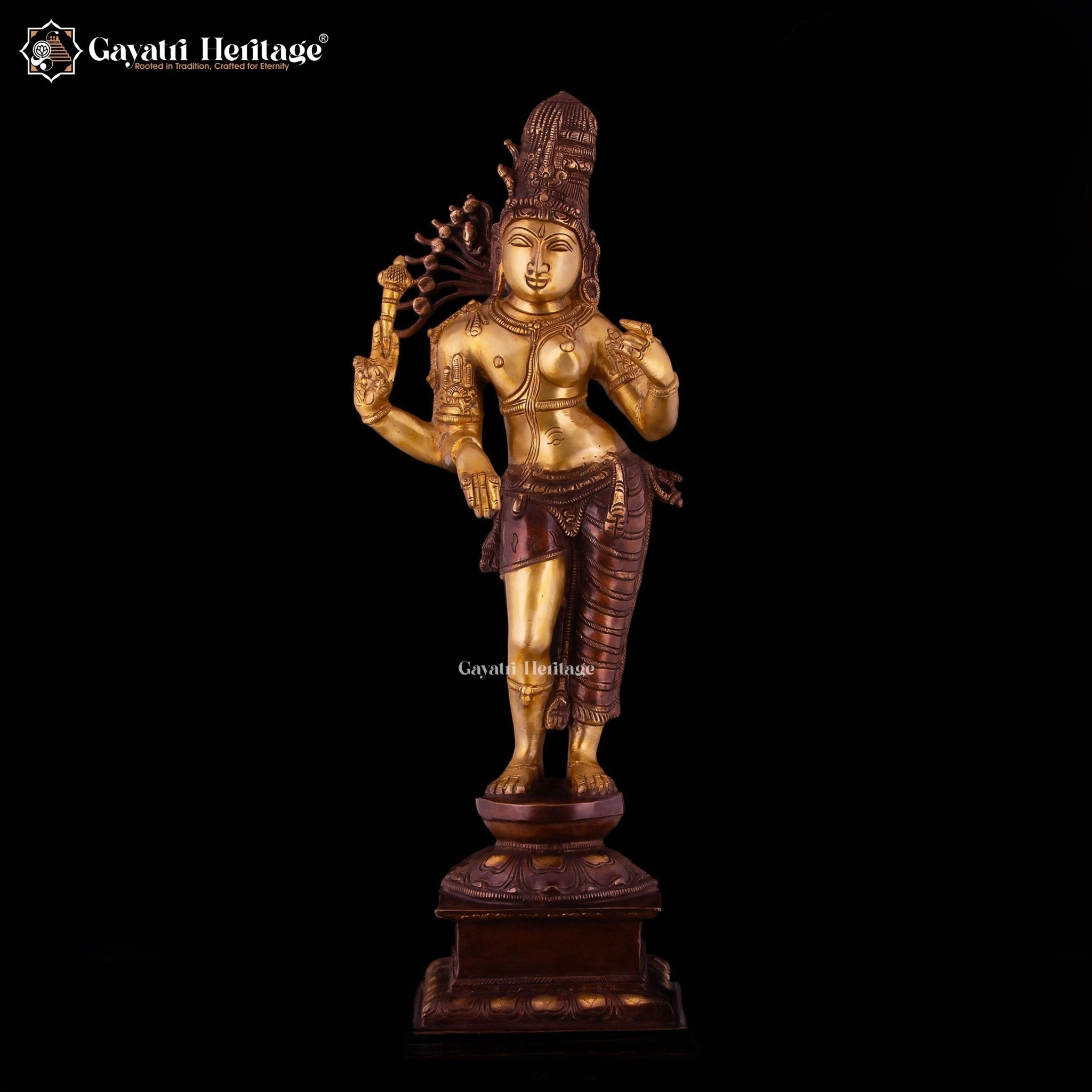 Brass Ardhanarishwar Statue – Symbol of Divine Unity | Gayatri Heritage - Gayatri Heritage