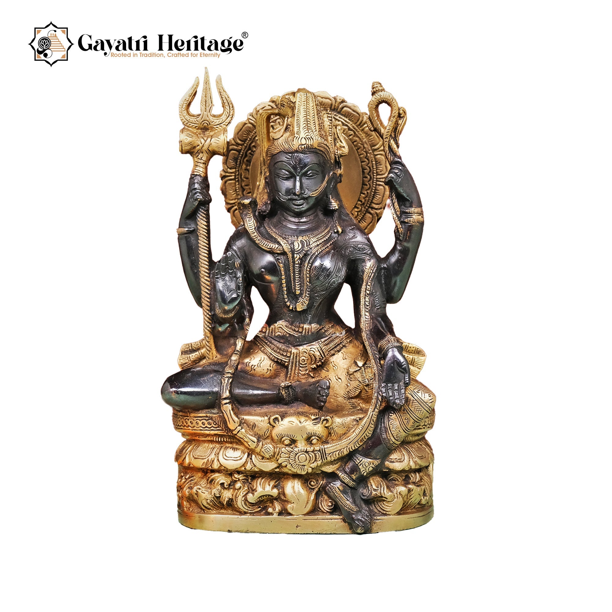 Brass Ardhnareshwara Statue – Divine Fusion of Masculine and Feminine Energies | Gayatri Heritage - Gayatri Heritage