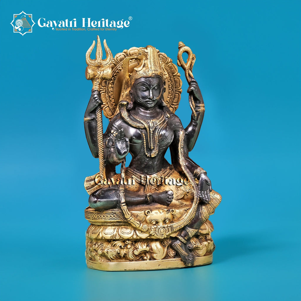 Brass Ardhnareshwara Statue – Divine Fusion of Masculine and Feminine Energies | Gayatri Heritage - Gayatri Heritage