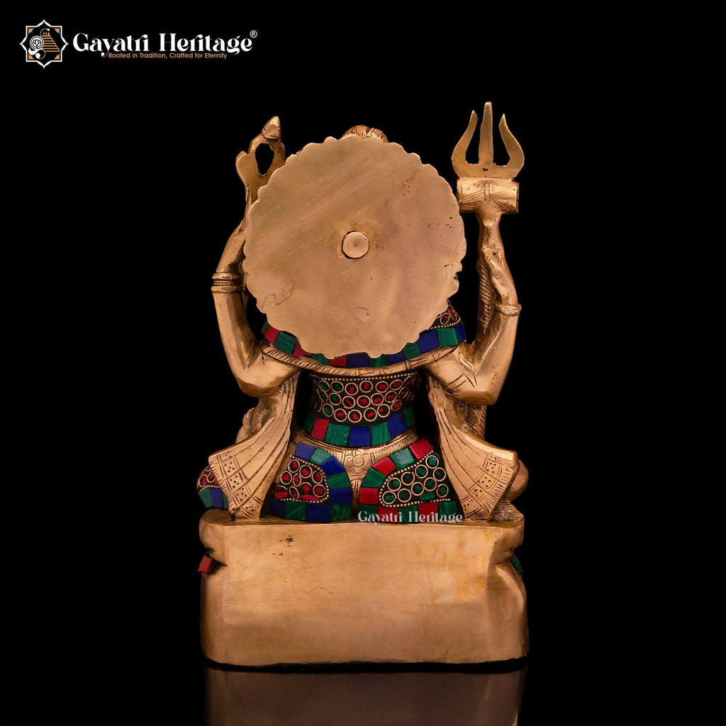 Brass Ardhnareshwara Statue with Stone Work – Timeless Spiritual Art | Gayatri Heritage - Gayatri Heritage
