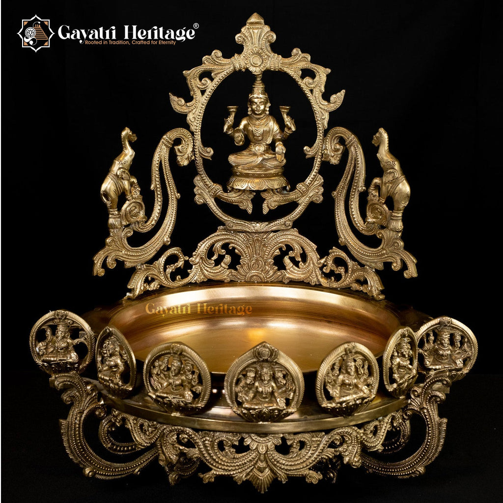 Brass Ashta Lakshmi Urli – Divine Blessings of Wealth and Prosperity | Gayatri Heritage - Gayatri Heritage