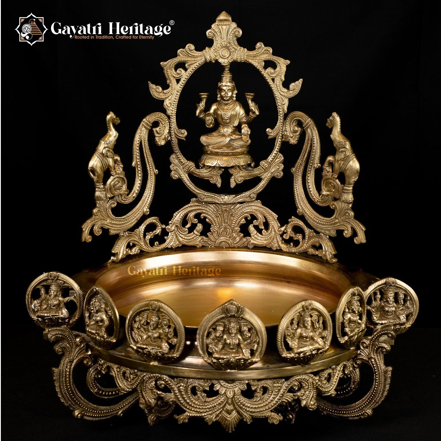 Brass Ashta Lakshmi Urli – Divine Blessings of Wealth and Prosperity | Gayatri Heritage - Gayatri Heritage