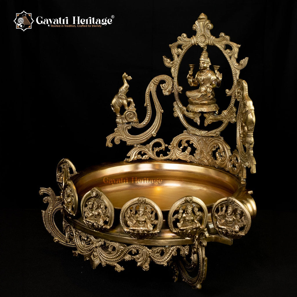 Brass Ashta Lakshmi Urli – Divine Blessings of Wealth and Prosperity | Gayatri Heritage - Gayatri Heritage