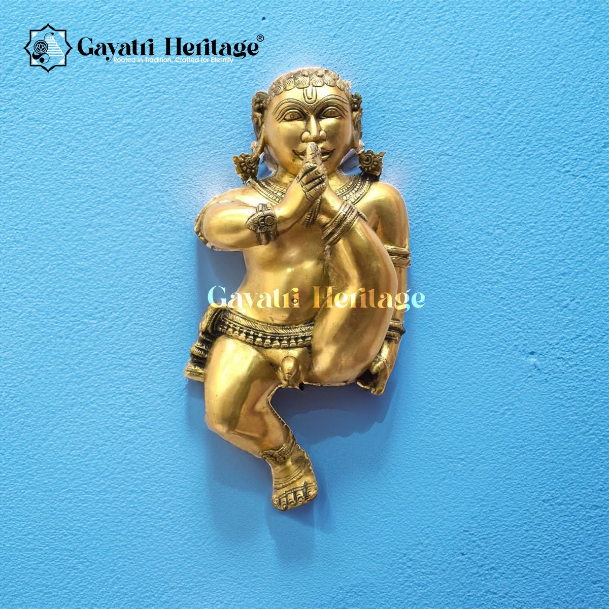 Brass Baby Krishna Sculpture – Divine Charm and Playfulness | Gayatri Heritage - Gayatri Heritage