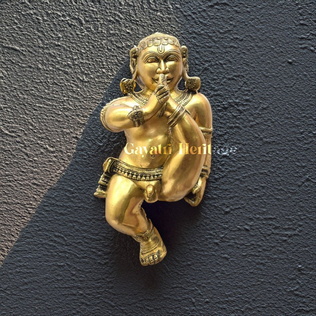 Brass Baby Krishna Sculpture – Divine Charm and Playfulness | Gayatri Heritage - Gayatri Heritage