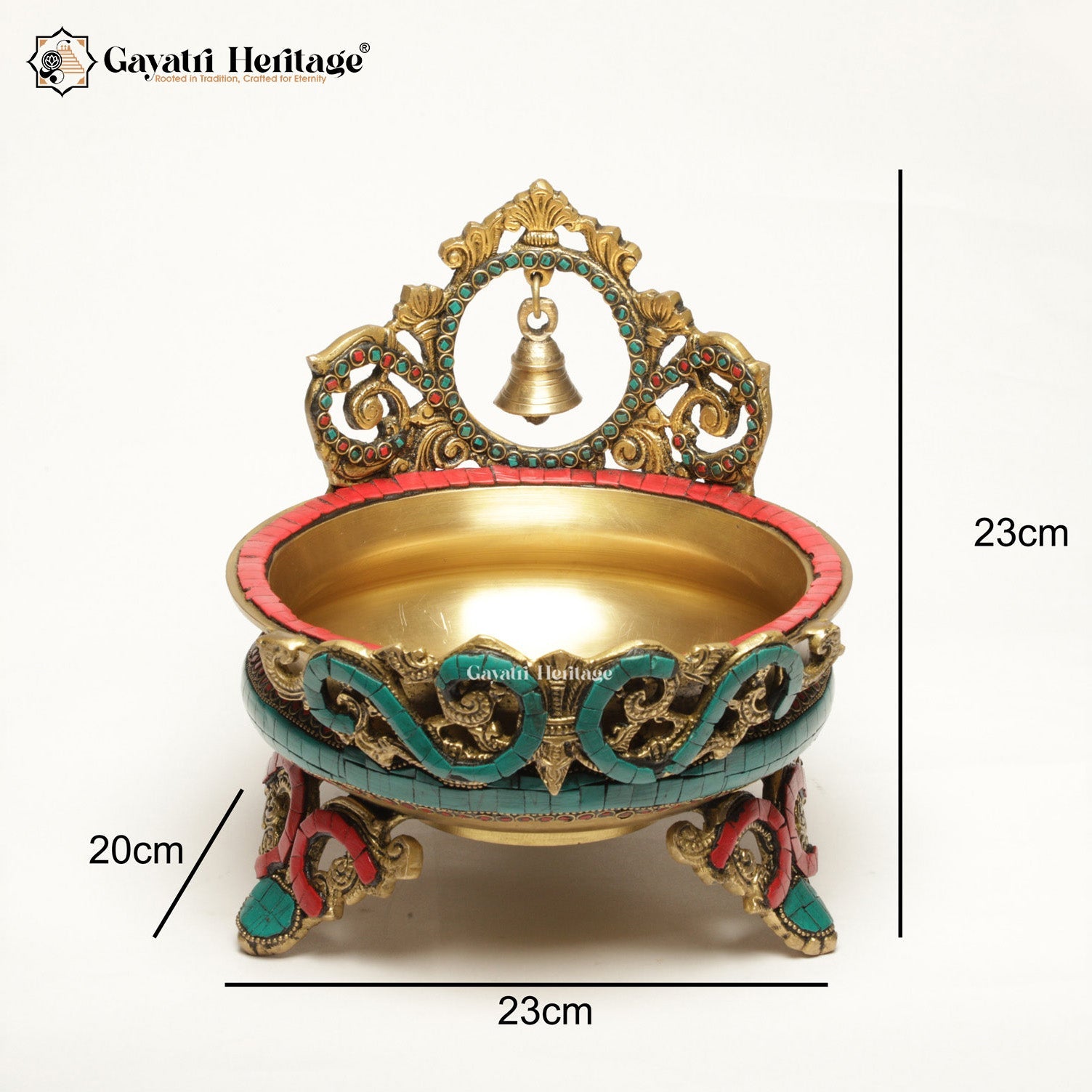Brass Bell Urli/Bowl Showpiece – Elegant Décor for Divine Ambiance | Gayatri Heritage - Gayatri Heritage