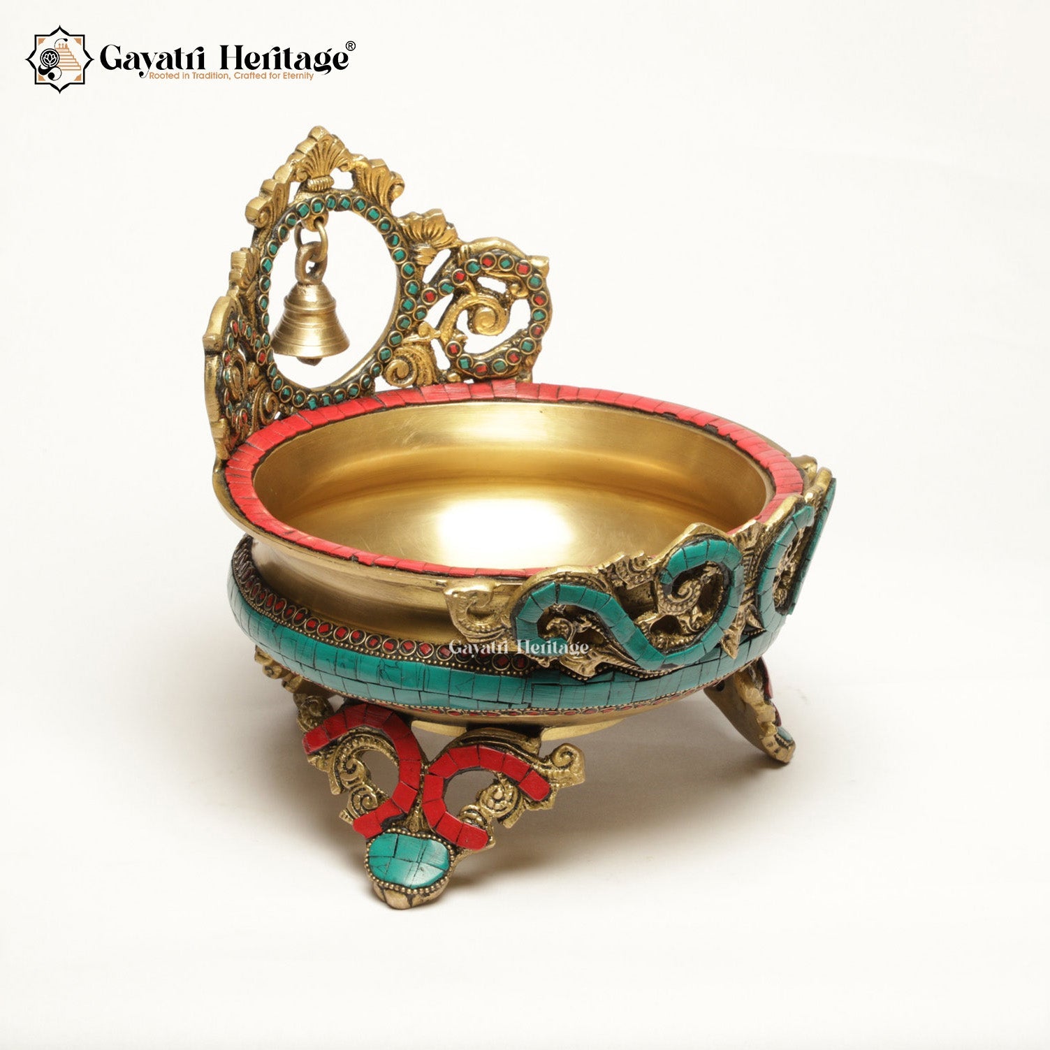 Brass Bell Urli/Bowl Showpiece – Elegant Décor for Divine Ambiance | Gayatri Heritage - Gayatri Heritage