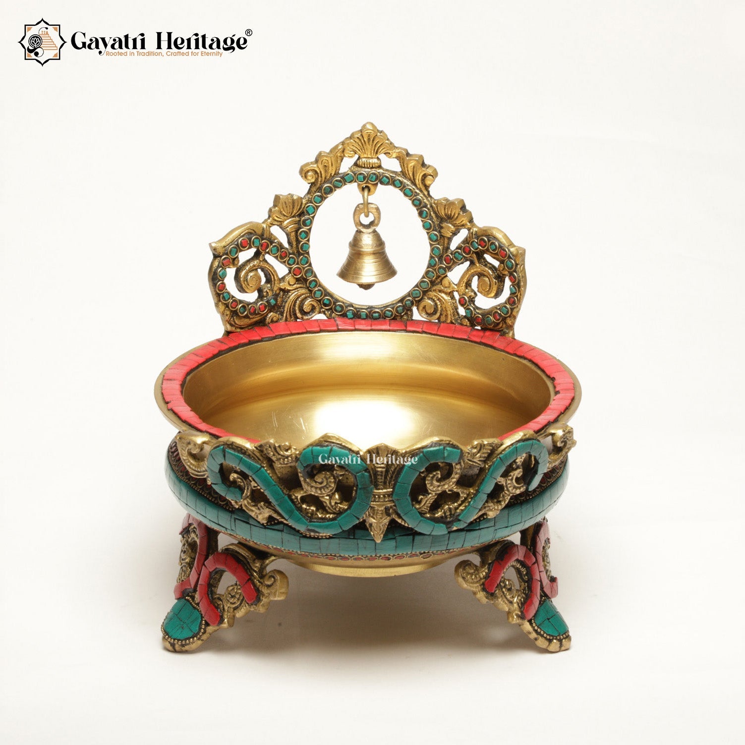 Brass Bell Urli/Bowl Showpiece – Elegant Décor for Divine Ambiance | Gayatri Heritage - Gayatri Heritage
