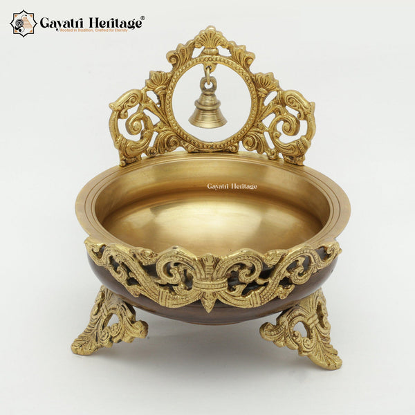 Brass Bell Urli/Bowl Showpiece – Exquisite Symbol of Harmony and Grace | Gayatri Heritage - Gayatri Heritage