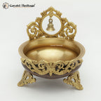 Brass Bell Urli/Bowl Showpiece – Exquisite Symbol of Harmony and Grace | Gayatri Heritage - Gayatri Heritage