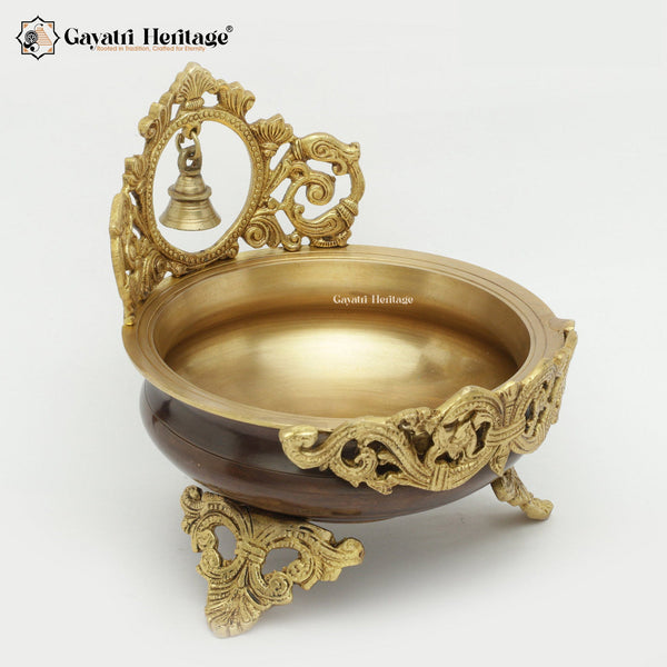Brass Bell Urli/Bowl Showpiece – Exquisite Symbol of Harmony and Grace | Gayatri Heritage - Gayatri Heritage