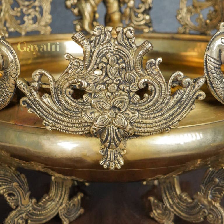 Brass Big Size Krishna Urli – Majestic Symbol of Divine Love and Playfulness | Gayatri Heritage - Gayatri Heritage