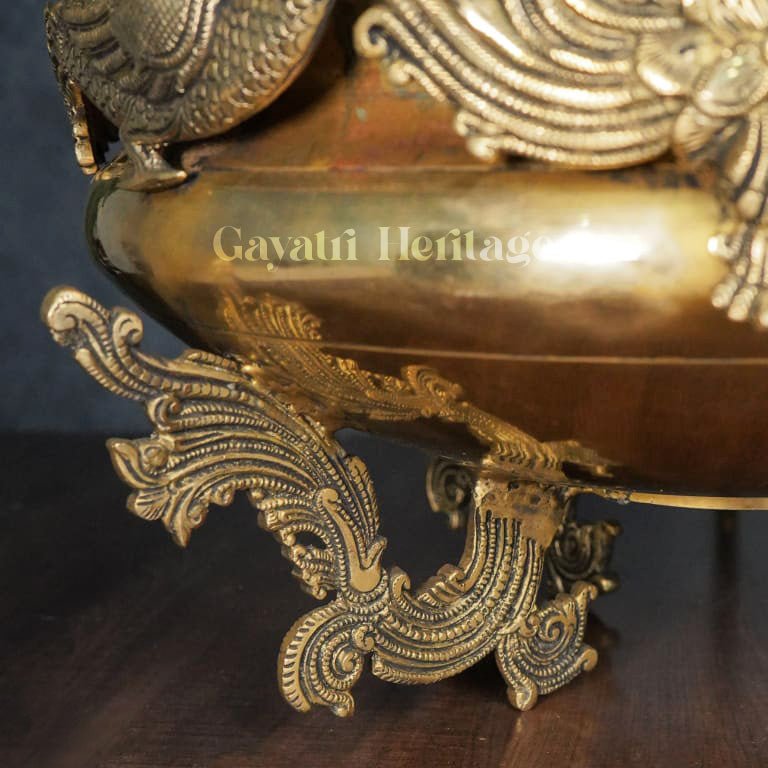 Brass Big Size Krishna Urli – Majestic Symbol of Divine Love and Playfulness | Gayatri Heritage - Gayatri Heritage