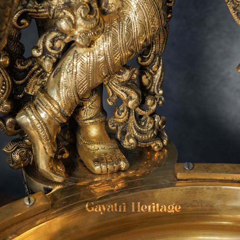 Brass Big Size Krishna Urli – Majestic Symbol of Divine Love and Playfulness | Gayatri Heritage - Gayatri Heritage
